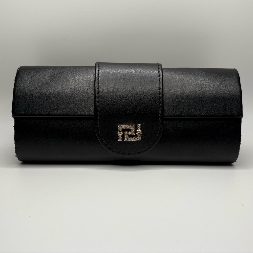 Versace Black Glasses Case with Gold Accent